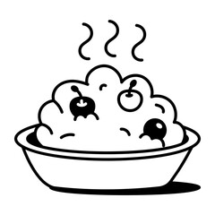 A hand drawn icon of berry cobbler 
