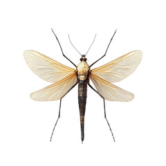 Close-up image of a mosquito with detailed wings and body, isolated [Transparent Background PNG]