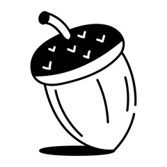  A hand drawn style icon of an acorn nut 
