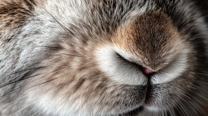 Abstract textured close-up of a rabbis nose fur