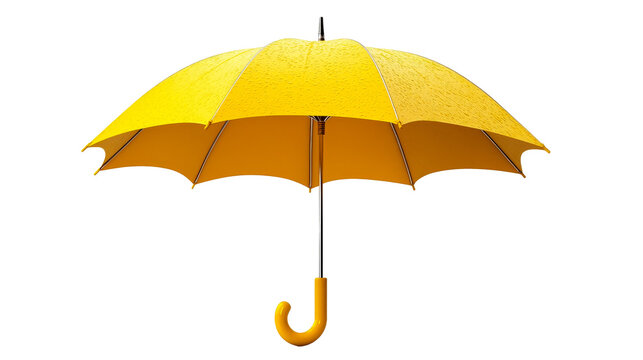 Yellow umbrella on clear background