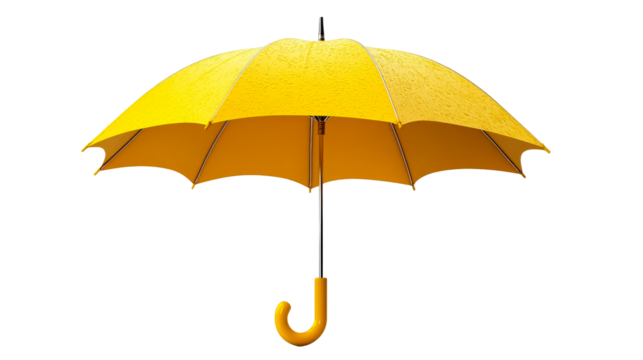Yellow umbrella on clear background