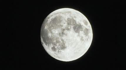 Obraz premium Full moon night sky high contrast monochrome celestial photography