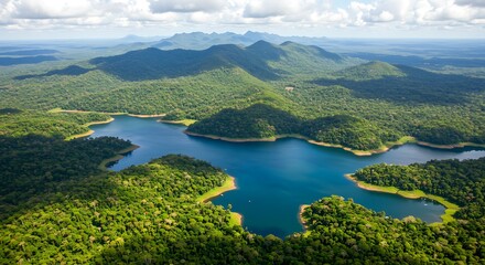 Emerald Isles, Azure Embrace AI Generated