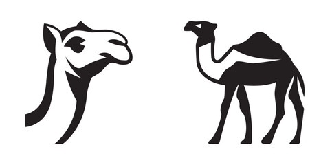 Silhouette vector illustration of camel