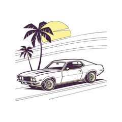 vintage car on the beach
