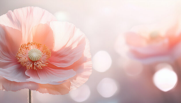 Pink poppy flower Generated image