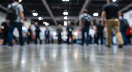 Blurred Crowd at a Trade Show or Convention Center