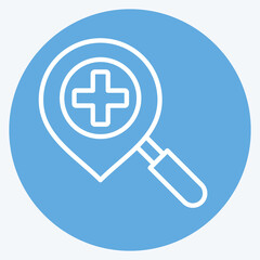 Fototapeta premium Icon Location Search. related to Location symbol. blue eyes style. design editable
