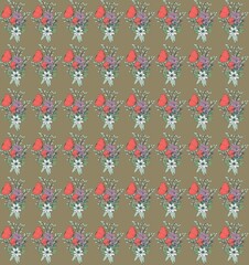 seamless pattern with flowers, seamless geometric pattern, Seamless background with green leaves