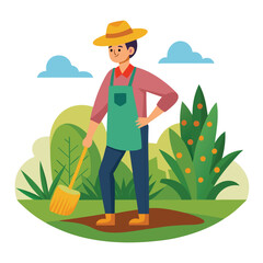 farmers working vector