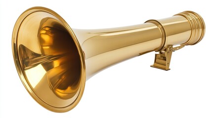 Obraz premium shining brass megaphone evoking vintage announcement systems and
