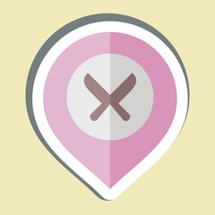 Sticker Restaurant. related to Location symbol. design editable