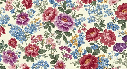 Floral Tapestry of Summer AI Generated