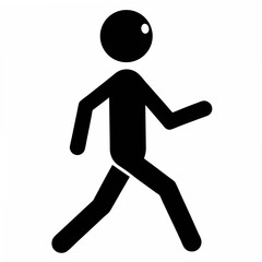 Walk black vector icon on white background.