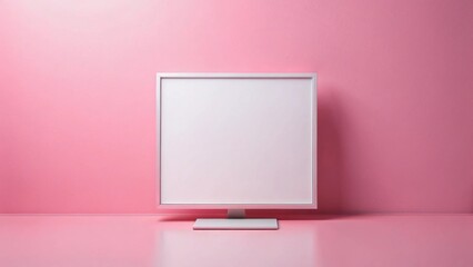 blank billboard on a wall on the pink background