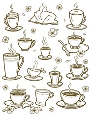 Coffee Shop Wallpaper table paper service paper traditional illustration isolated 