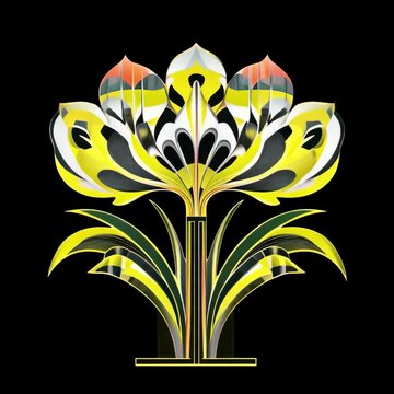 Abstract floral design animation isolated asset, transparent 4K video, alpha channel, ProRes 4444