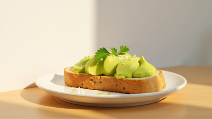 Golden Hour Avocado Dream on White