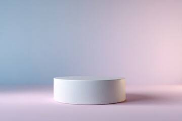 round empty podium on pastel-colored background suggests elegance