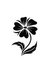 stylized flower with rounded bloom and curved petals