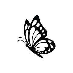 minimalist butterfly side profile vector illustration