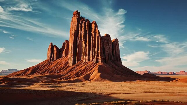 Breathtaking panorama of monument valley revealing iconic butte formations at sunrise
