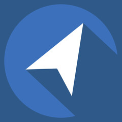 Icon Navigation. related to Location symbol. long shadow style. design editable