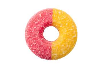 Peach ring candy isolated on transparent background