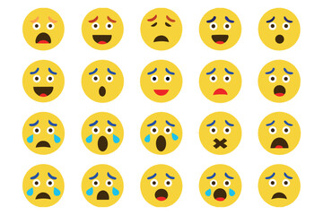 Naklejka premium Beautiful emojis for social media, which you can use Web imoji icon set