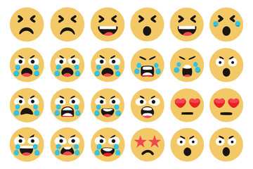 Beautiful emojis for social media, which you can use Web imoji icon set