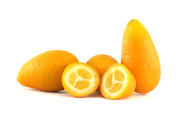 Close-Up of Fresh Kumquats Sliced to Reveal Juicy Inner Flesh
