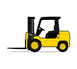 yellow forklift vector illustration