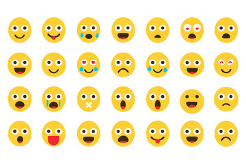 Naklejka premium Beautiful emojis for social media, which you can use Web imoji icon set