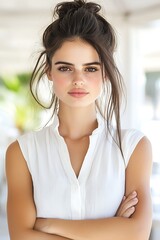 Woman Portrait Outdoor Cafe