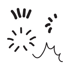 Hand-drawn Doodle Effect Icons – Burst, Motion Lines, and Cartoon Visual Symbols