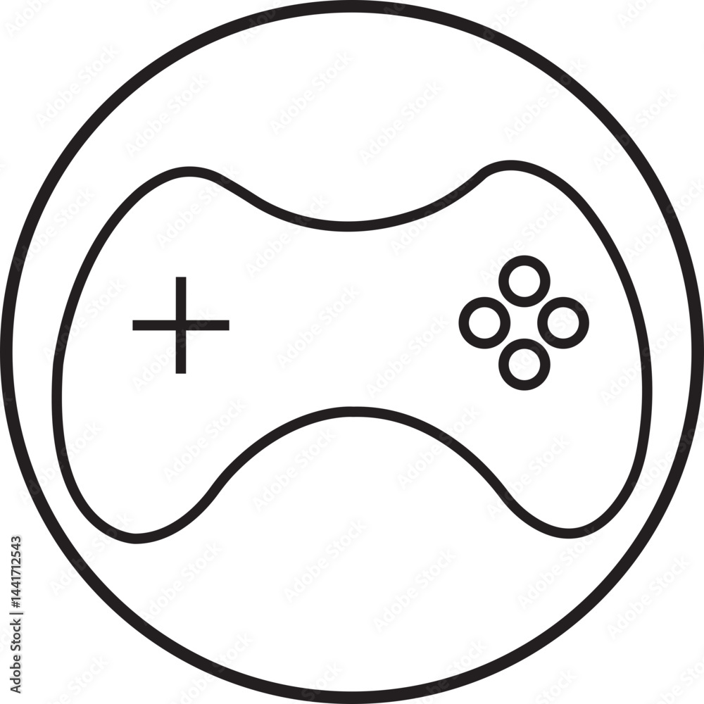 Poster video game console icon in line style. gaming controller concept. gaming technology sign symbol illu