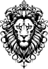 Obraz premium Royal Lion Tattoo Design