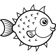 Abstract Pufferfish Vector Design