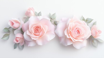 Pastel Roses: Elegant Floral Arrangement on White roses pastel colors floral arrangement soft tones