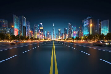 Obraz premium City lights highway at night