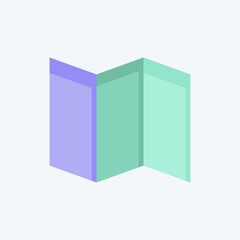 Icon Map. related to Location symbol. flat style. design editable