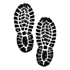 Boot print isolated on white background