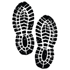 Boot print isolated on white background