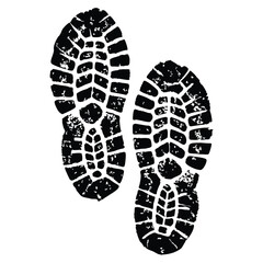 Boot print isolated on white background