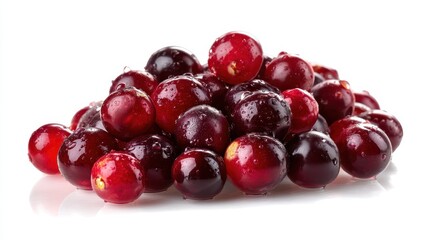Fresh Cranberries Isolated on White Background