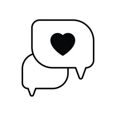 Love Chat icon vector stock illustration