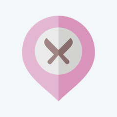 Icon Restaurant. related to Location symbol. flat style. design editable