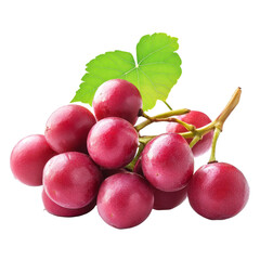 Burmese grape cluster with green leaf isolated on a transparent background showcasing its natural beauty, Burmese grape isolated on transparent background