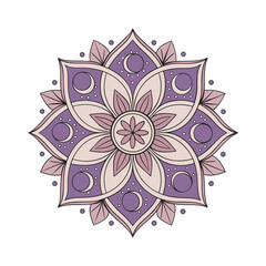 Celestial themed mandala with glowing symmetry